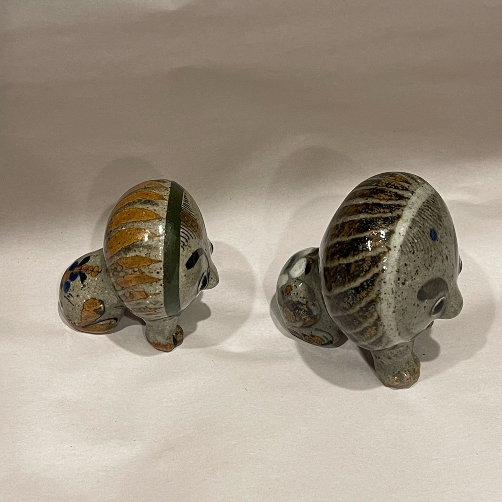 Vtg Mexican Pottery Lion rare Figurine Handpainted